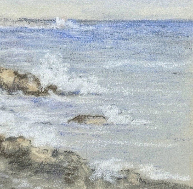 FRANK CUPRIEN / LAGUNA BEACH SEASCAPE PLEIN AIR / Mixed Media / ~6 x 8” / Framed