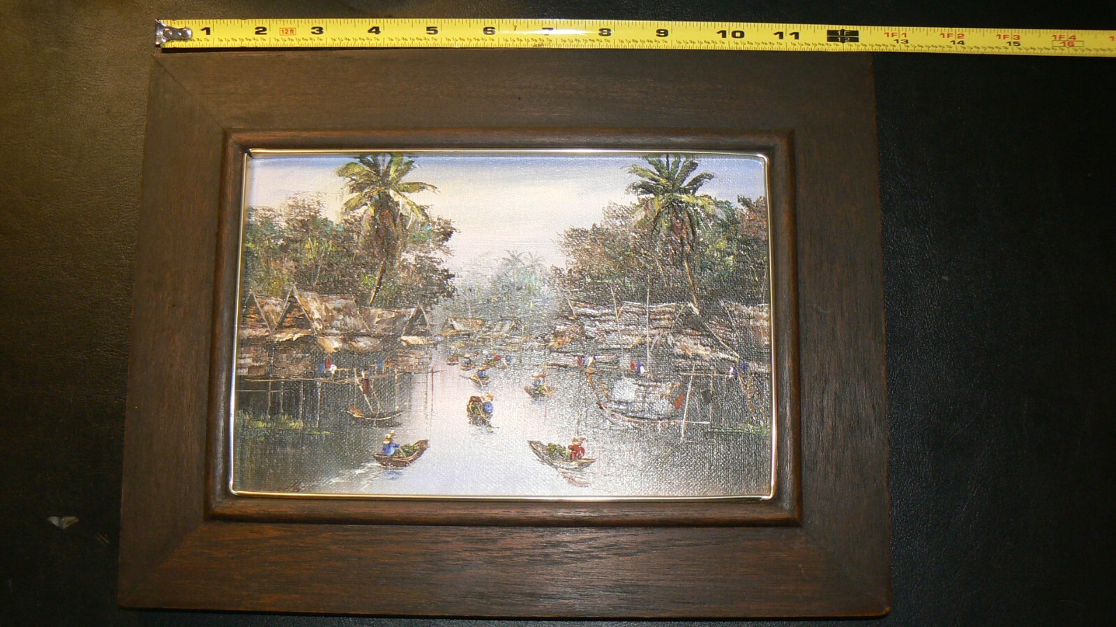 Original Thai Floating Village Oil Painting on Canvas 12″x10″ – Hand-Painted