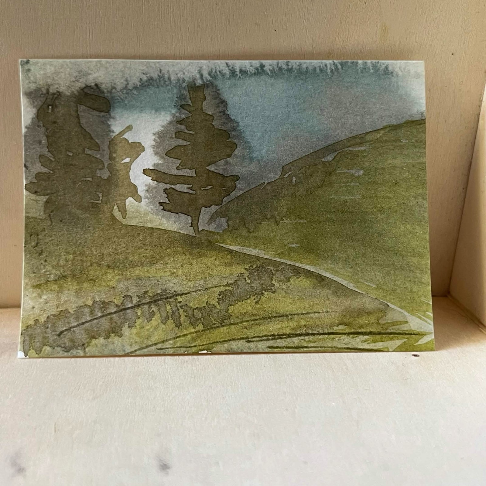 ACEO Original Art Card 2.5 x 3.5 watercolor painting landscape