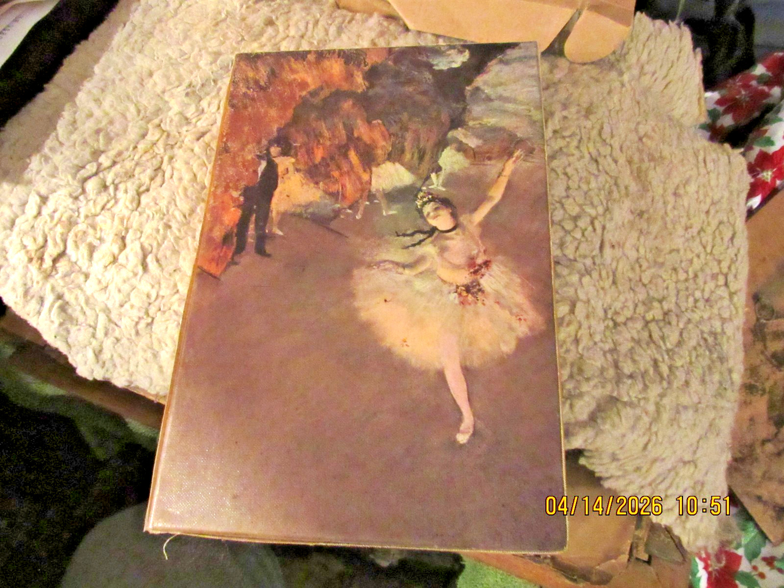 VERY VINTAGE7″X10″ oil painting on canvas, 1878 French ballet dancer scene