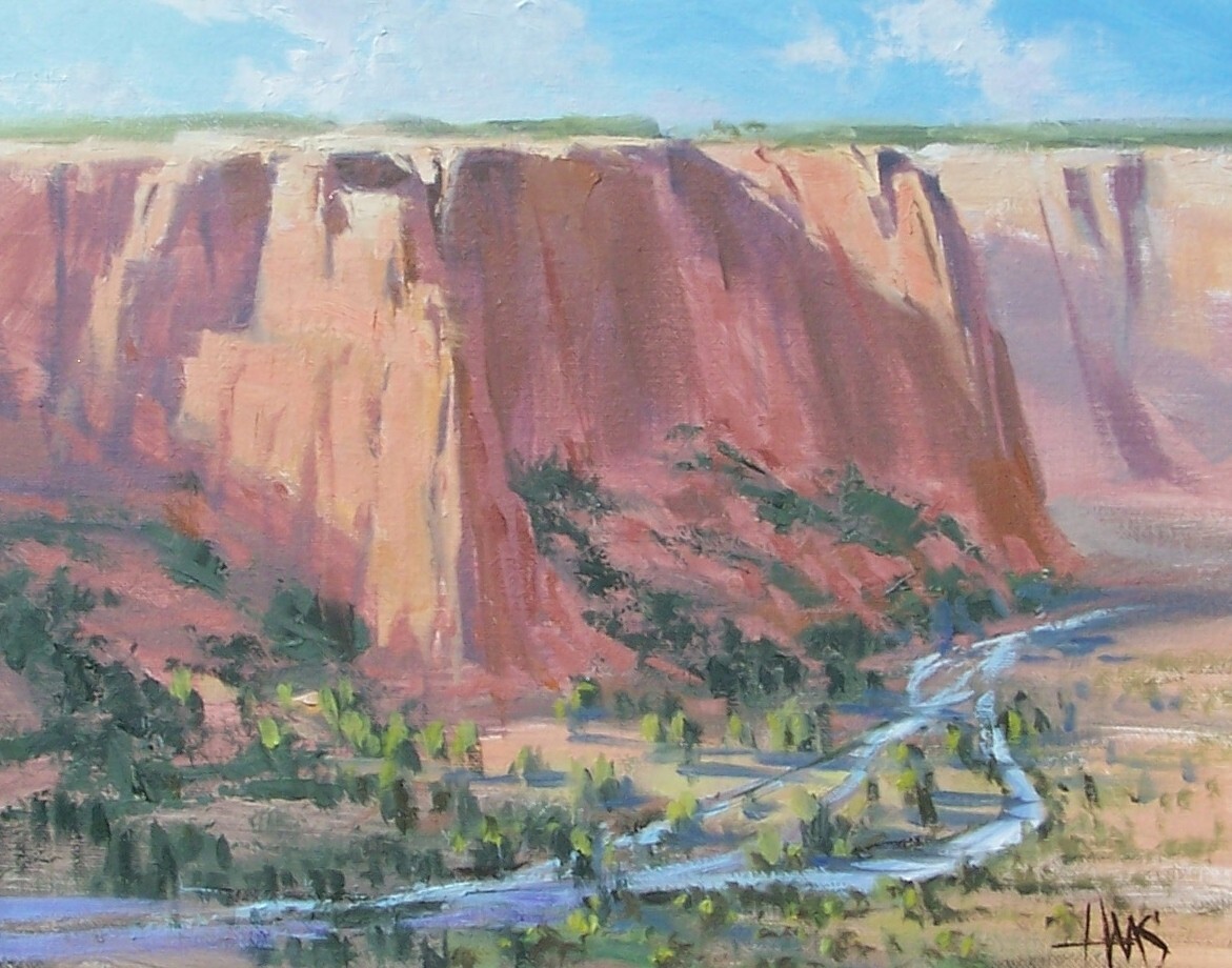 TOM HAAS painting ‘Canyon Light’ oil 11×14 Canyon de Chelly Arizona desert