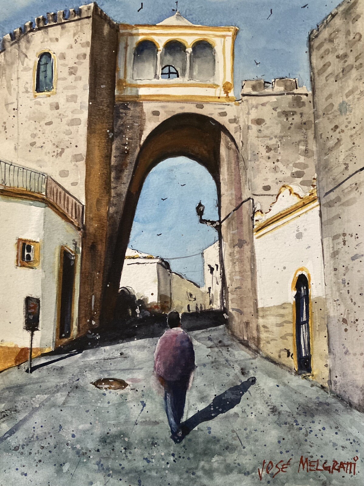 Original Watercolor Painting «Portugal» One-of-a-kind 9″X 12″