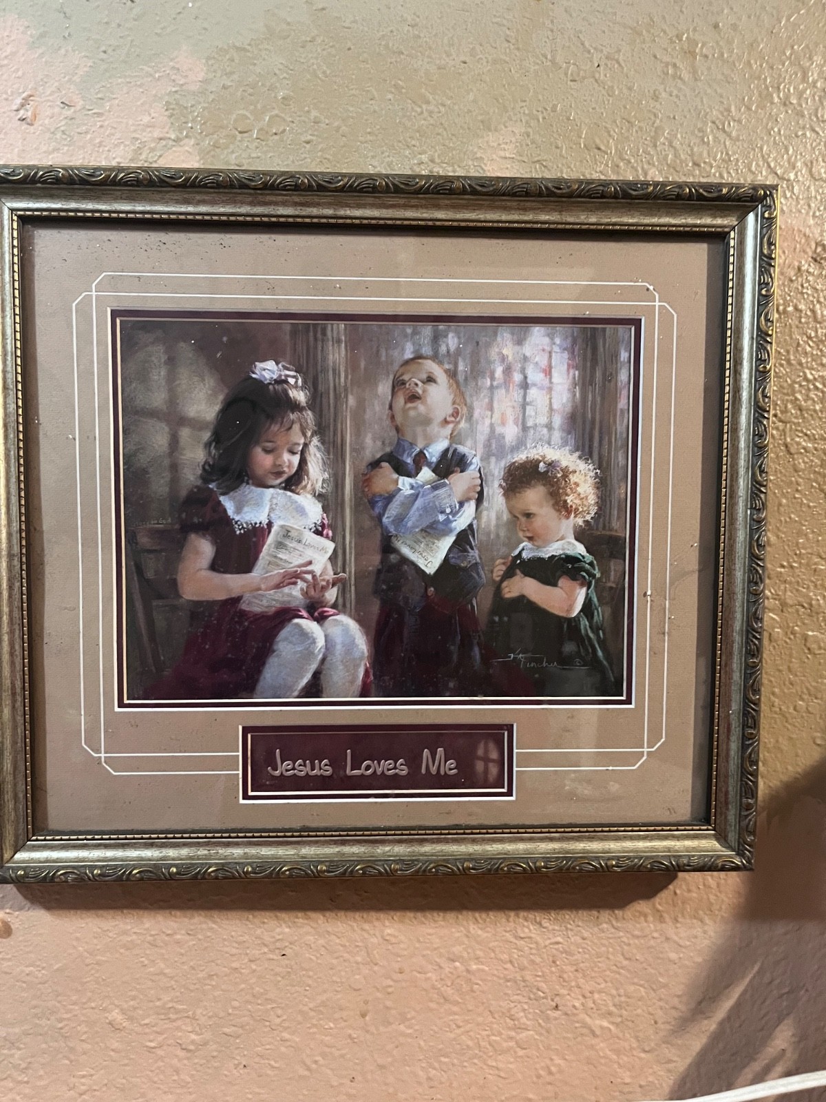 Jesus loves me original signed painting