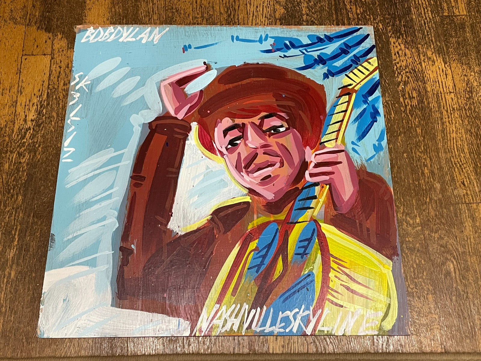 STEVE KEENE Bob Dylan Nashville Skyline Original Painting 2 Ft x 2 Ft