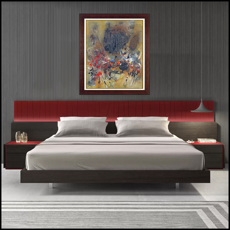 Matthias Van Arkel Original Oil Painting on Board Signed Modern Abstract Artwork