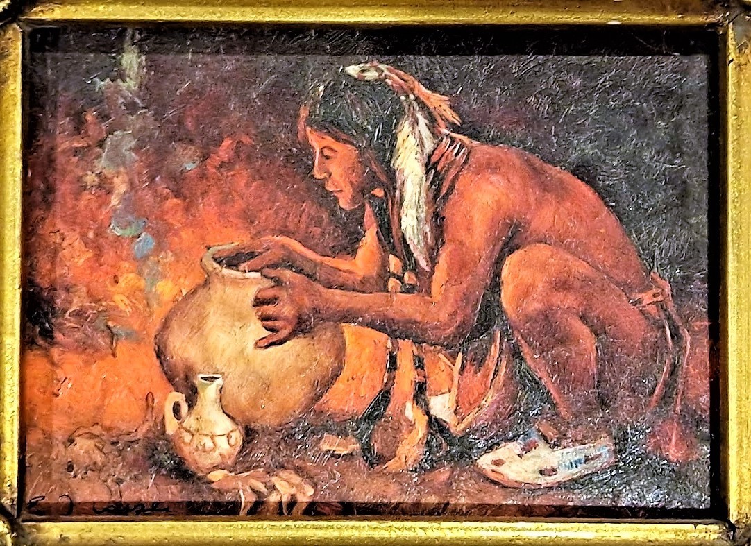 After Eanger Irving Couse (American, 1866-1936) – Oil Painting – ‘Pottery Maker’