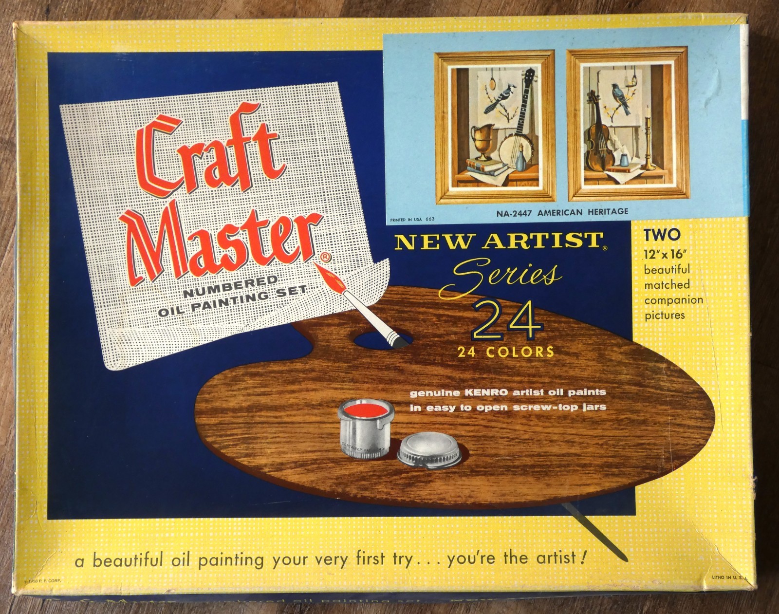 VTG Craft Master Numbered Oil Painting Set New Artist Series N-A2447 – Unpainted