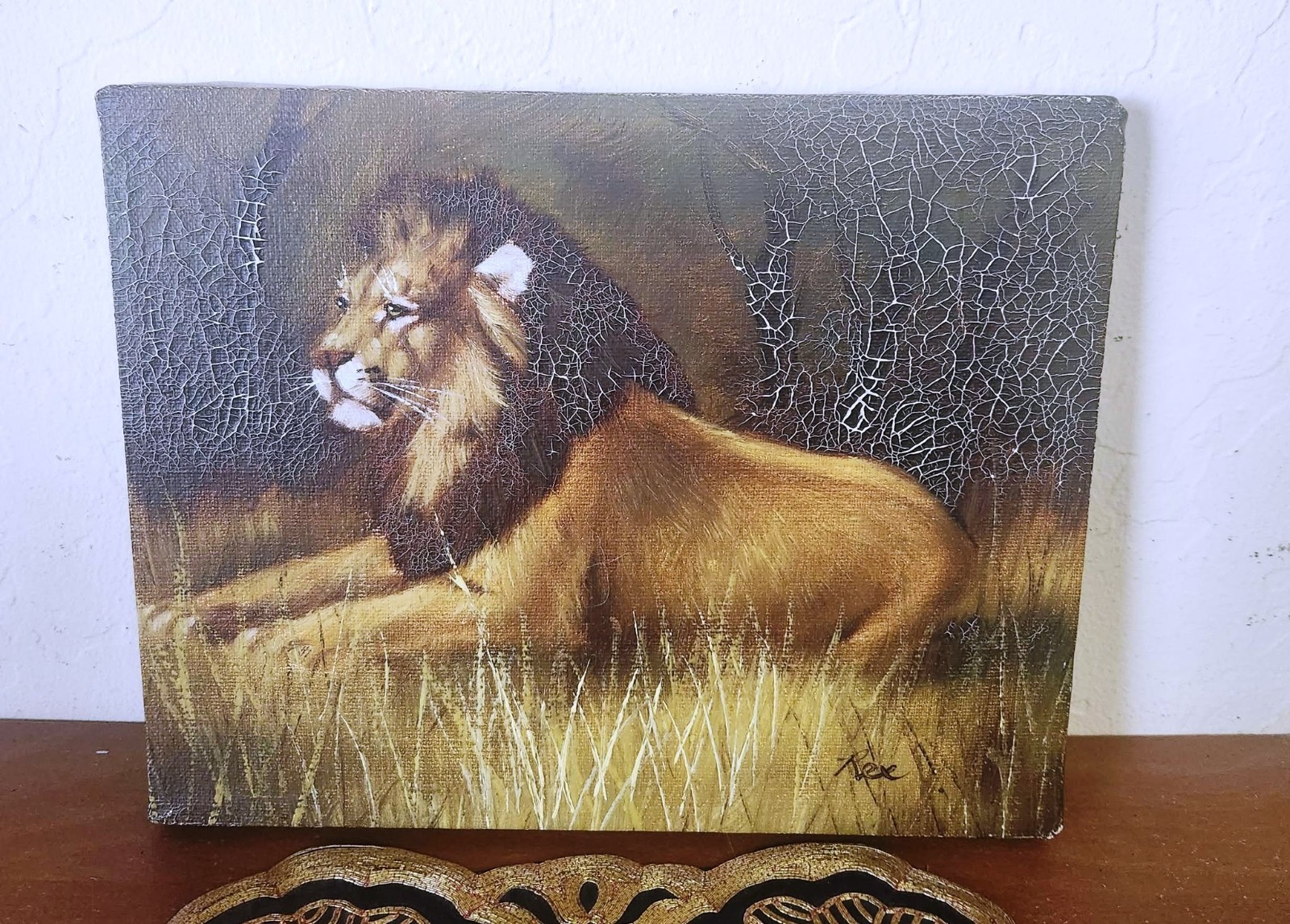 Lion Oil Painting, Signed by Artist, Unframed