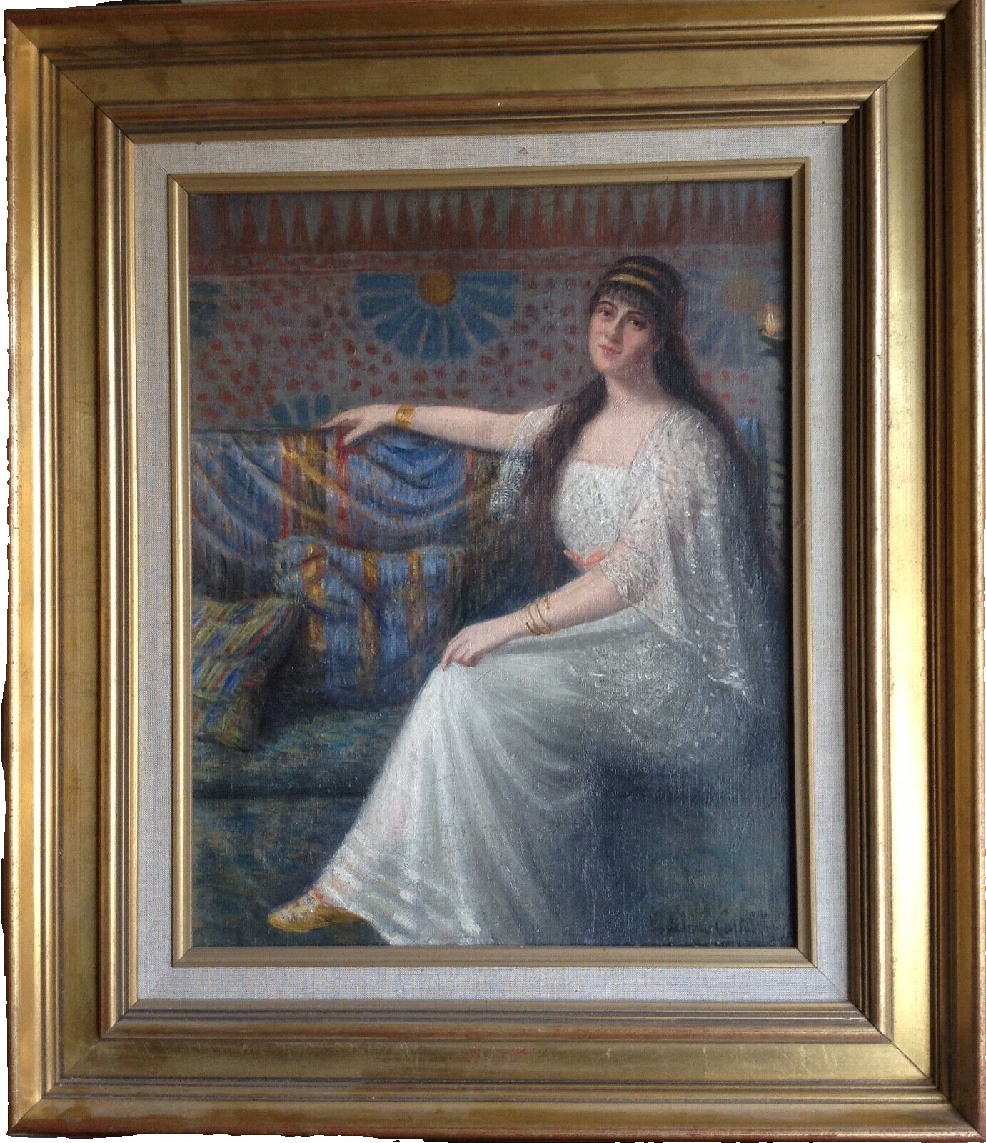 M. CARTAILHAC (1880-1938) SIGNED PRE-RAPHAELITES OIL – PORTRAIT SARAH BERNHARDT