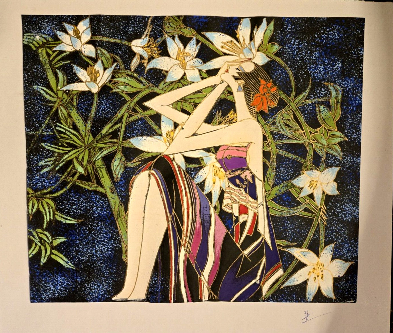 In the Manner of Ting Shao Kuang/ American, b. 1939 Mixed Media on Paper