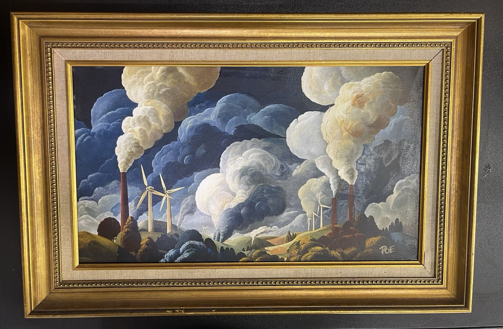 Lucian Poe Fair Weather Original Oil Painting 21.5×12.5 Framed Schism Series