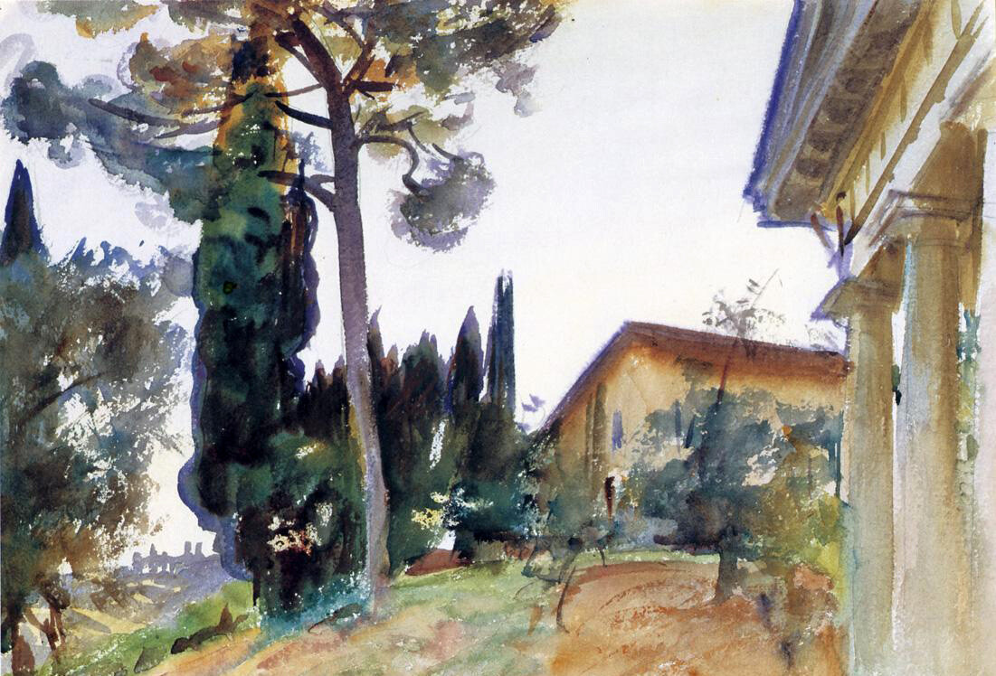 Oil painting impression landsacpe Corduroy-Corfu-John-Singer-Sargent handmade