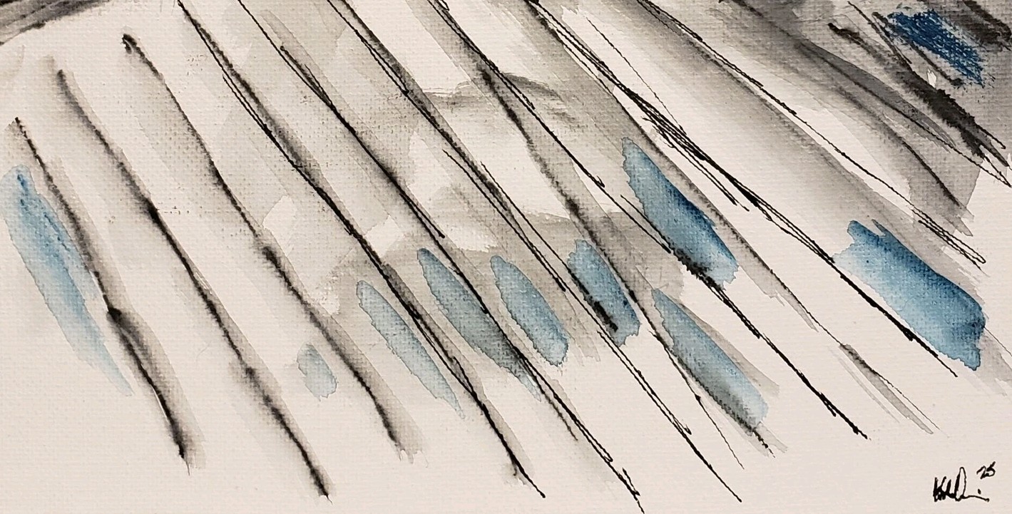 No.653 Original Abstract Post Impressionistic Landscape Painting By K.A.Davis