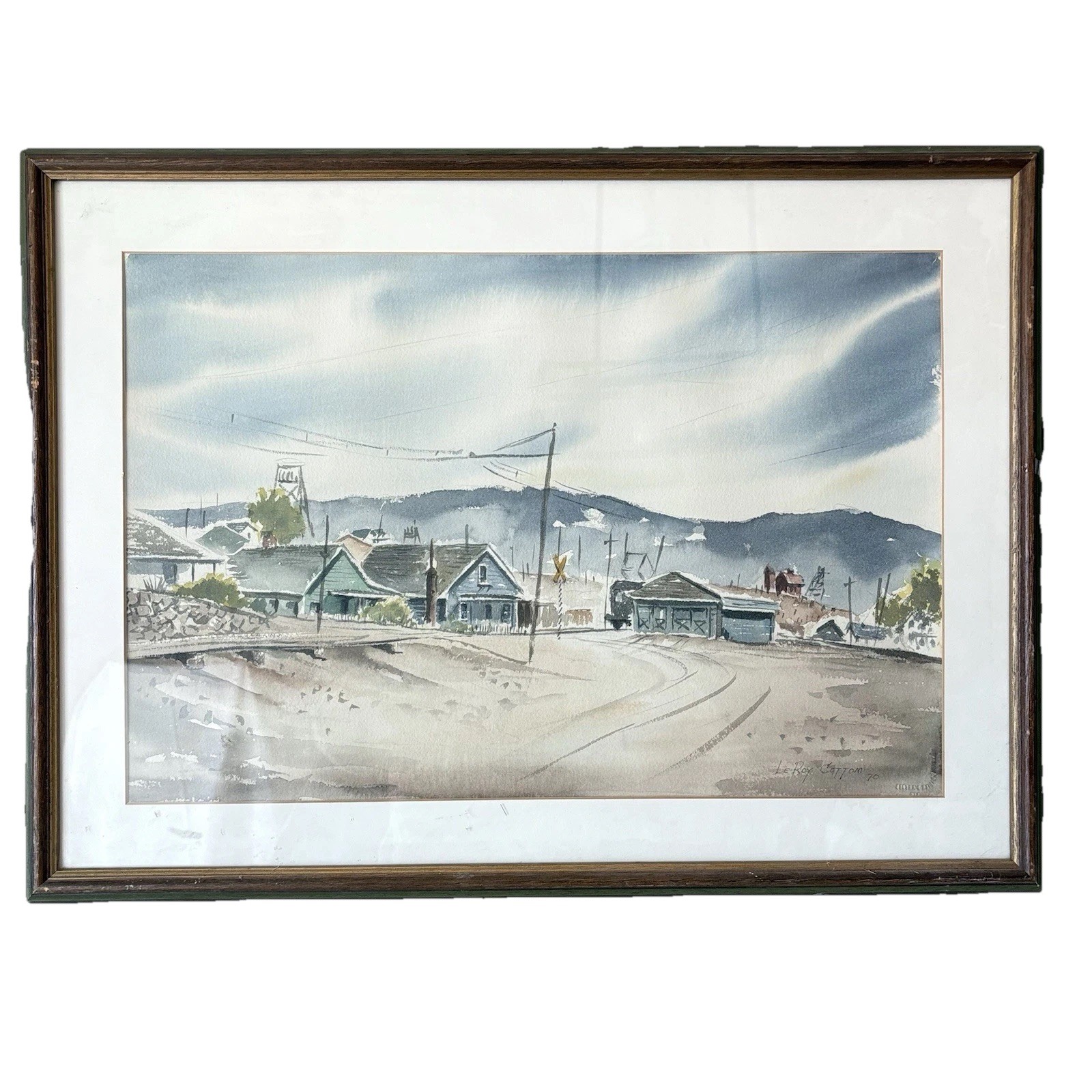 1970 Original Watercolor Painting By LeRoy Cottom Hand Signed Framed 27.5”x20”
