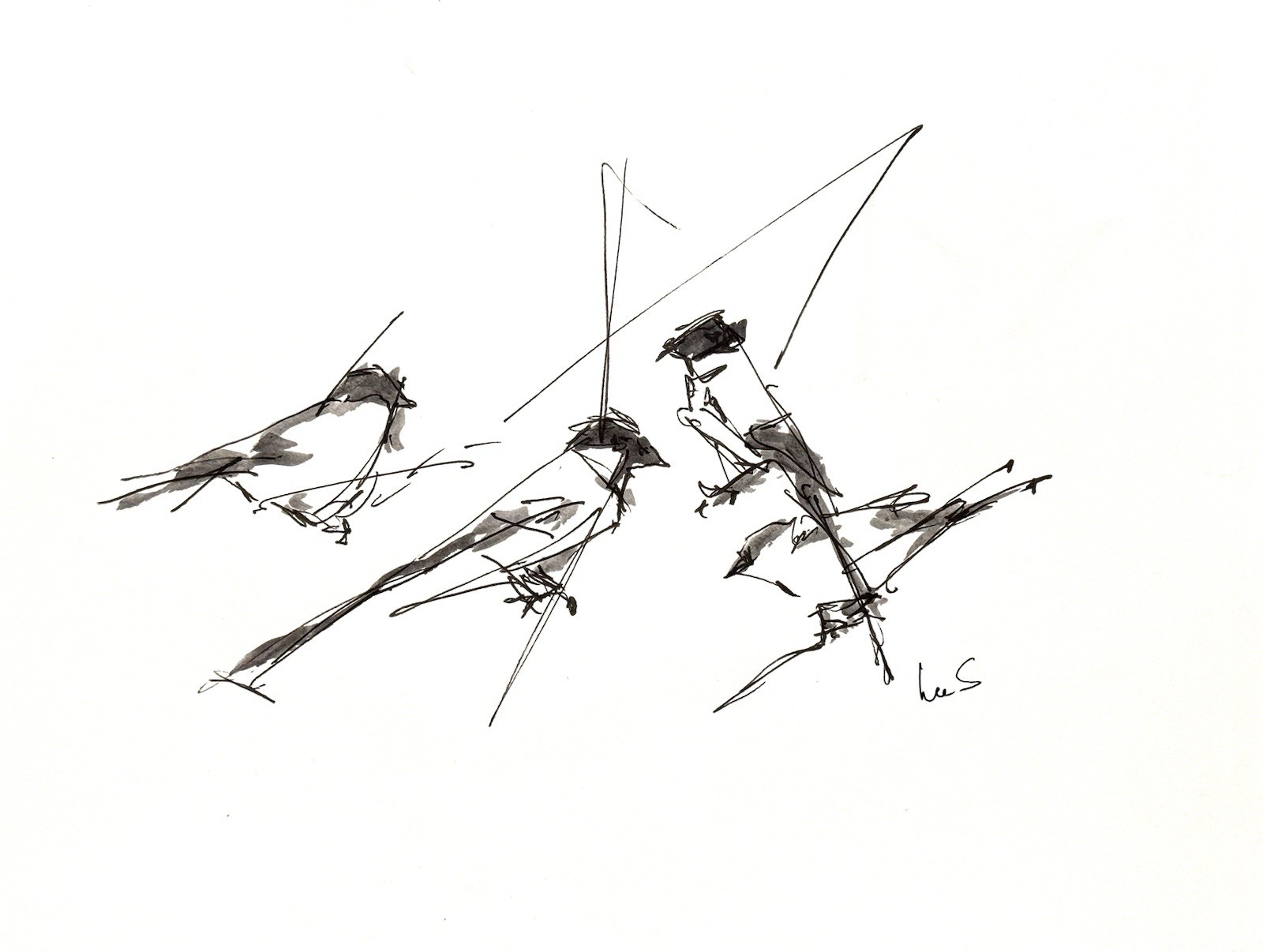 Original Abstract MInimalism 9×12 Sparrows Handmade Signed Bedroom Decor 20
