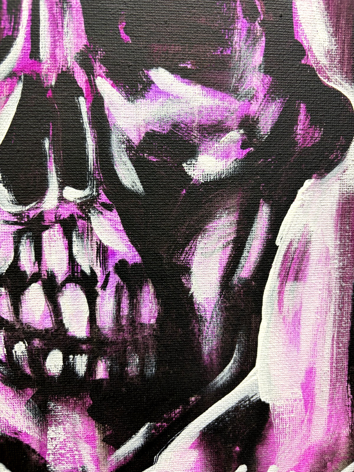 SLOOG Original Art Expressionism Eerie Punk Goth Painting on Canvas 11×14 Skull