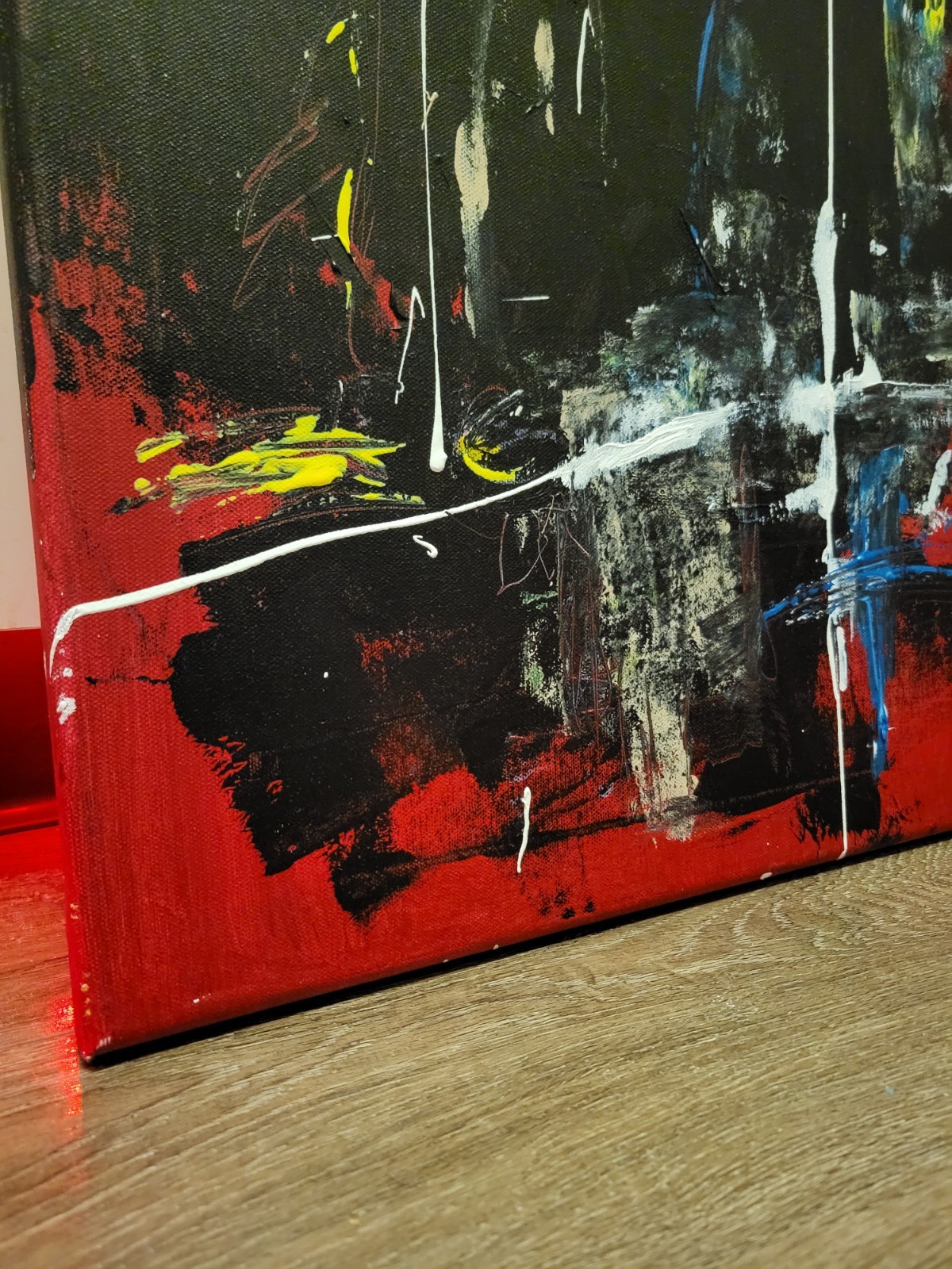Original Beautiful Abstract Modern Art Piece Red Canvas
