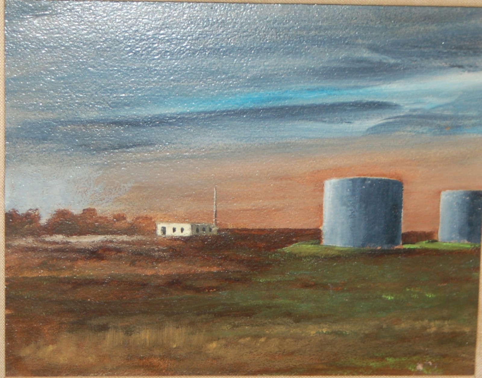 FARM LANDSCAPE Painting Original Oil on Paper IMPRESSIONIST Agricultural America