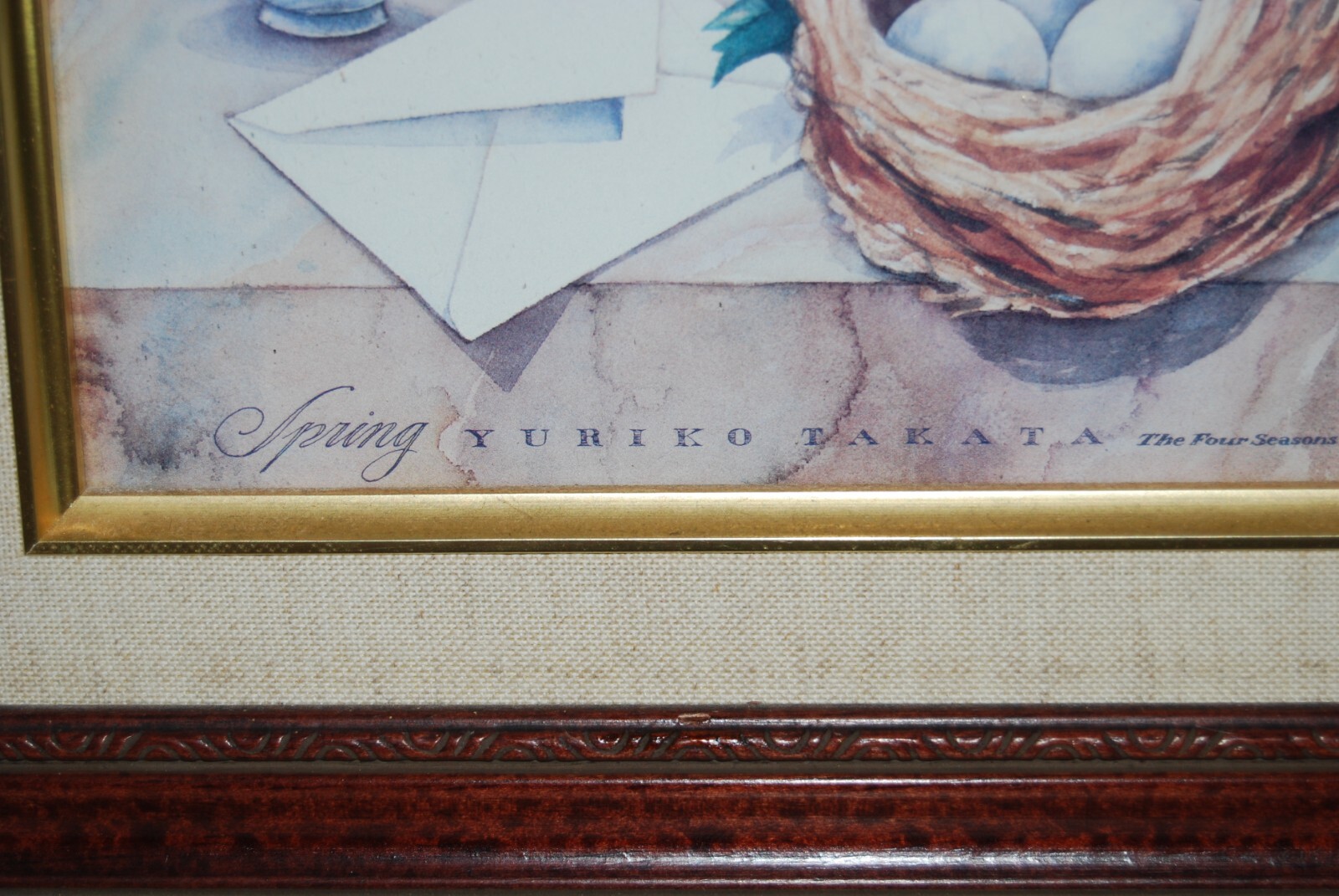 2 x VINTAGE LITHOGRAPHS PRINTS SPRING & SUMMER THE FOUR SEASONS BY YURIKO TAKATA