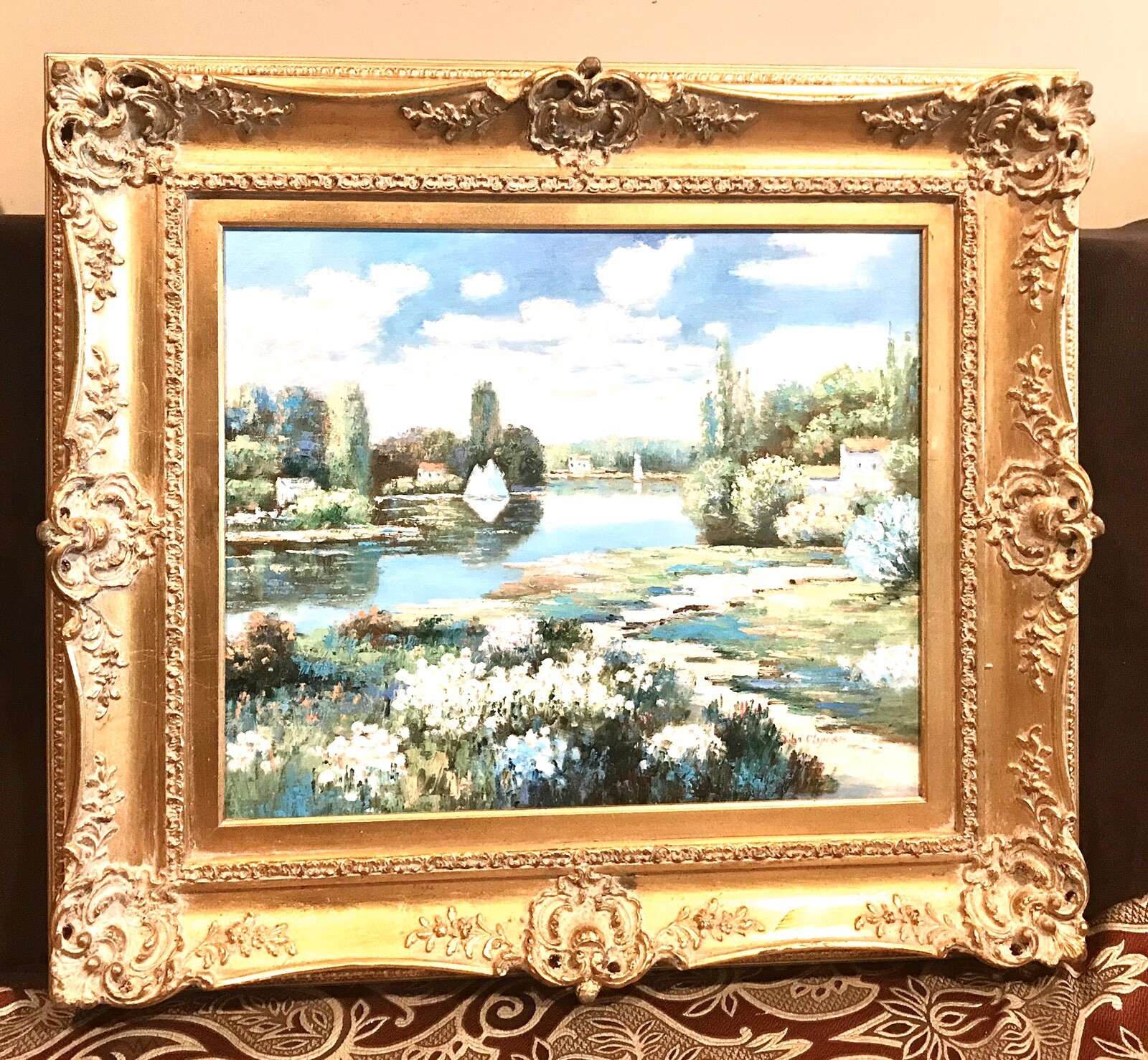 Antique Vintage John Clymer (British, b. 1932) Landscape W/Figure Oil/Canvas Old
