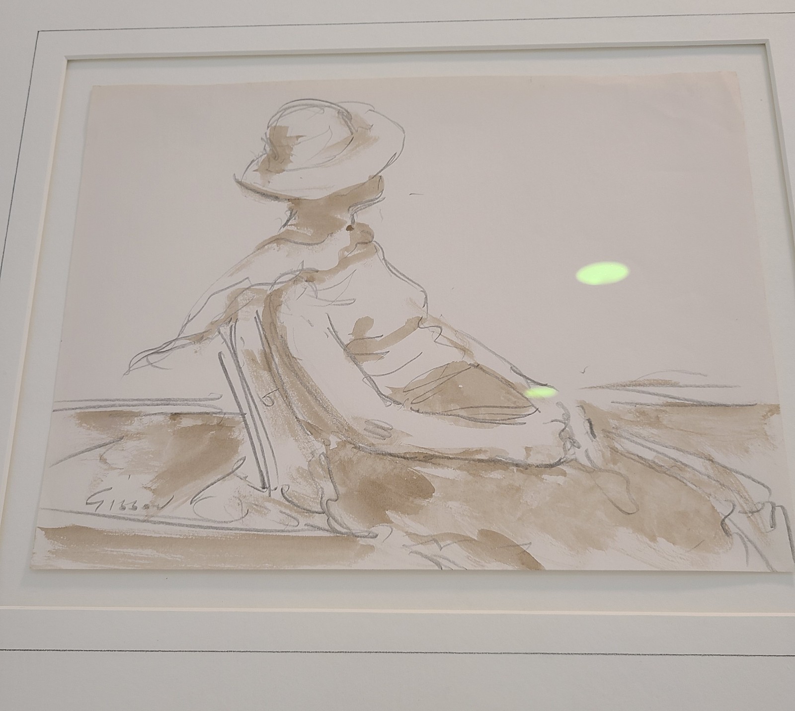 ANDRE GISSON Pair Of Pencil and Watercolor Paintings, Signed and Authenticated.