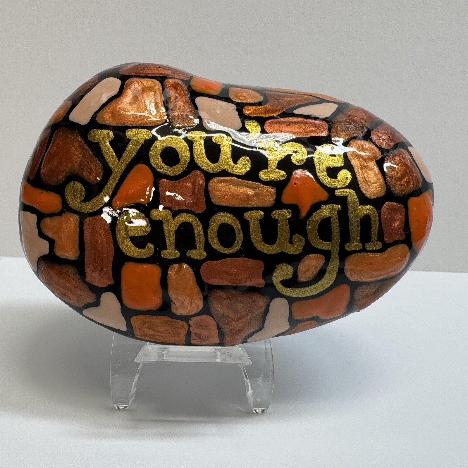 You’re Enough Kindness Rock – Hand-Painted By Jadel Rocks