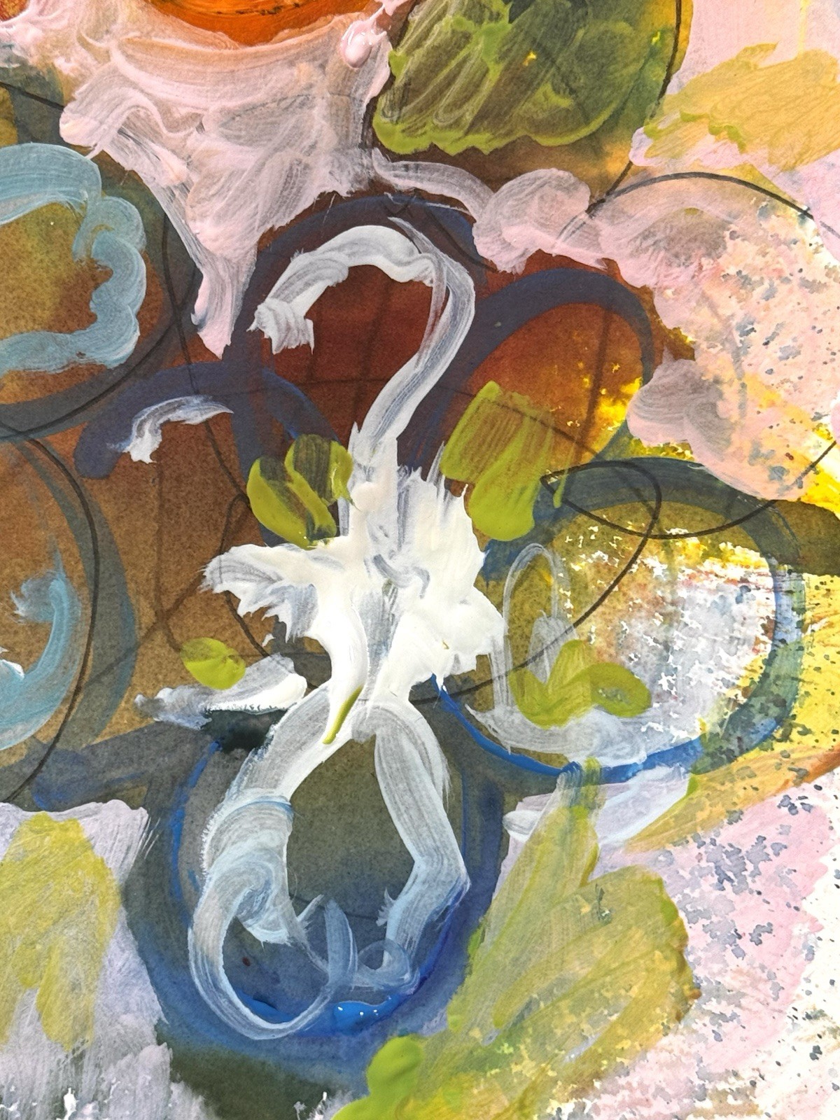 Original Floral 9×12 Handpainted Signed Abstract Expressionism Colorful 11