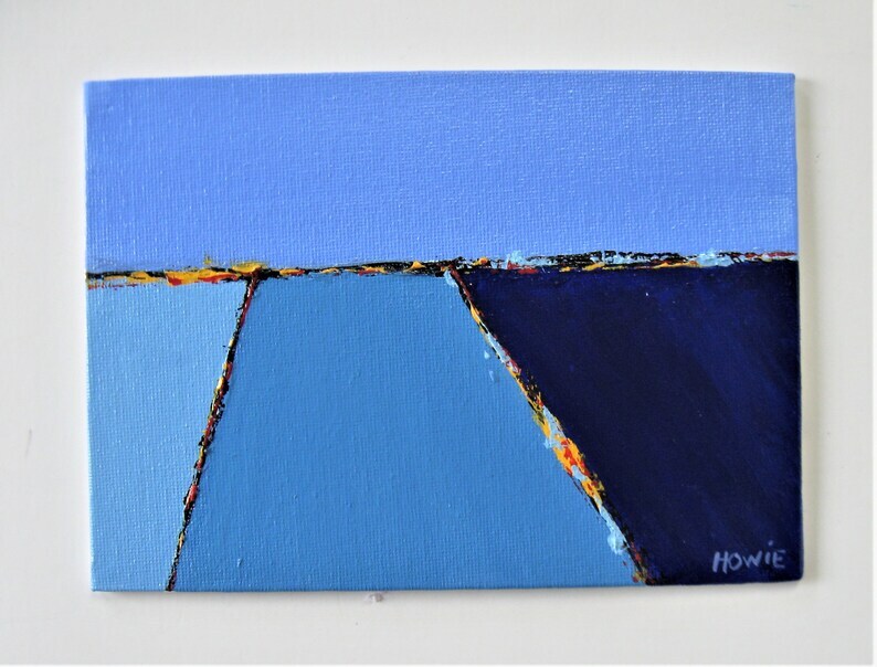 Original acrylic painting canvas, 7x 5, landscape, seascape, Brooke Howie, OOAK