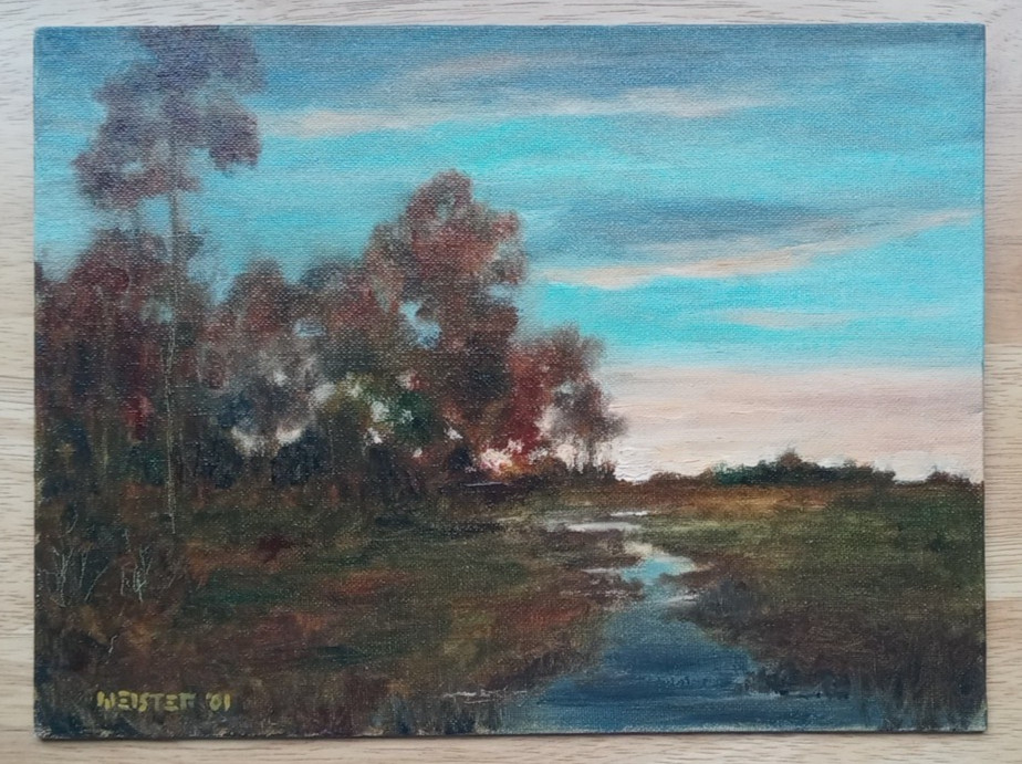 Original Oil Painting 9×12 on Canas Panel – Landscape – Signed 2001