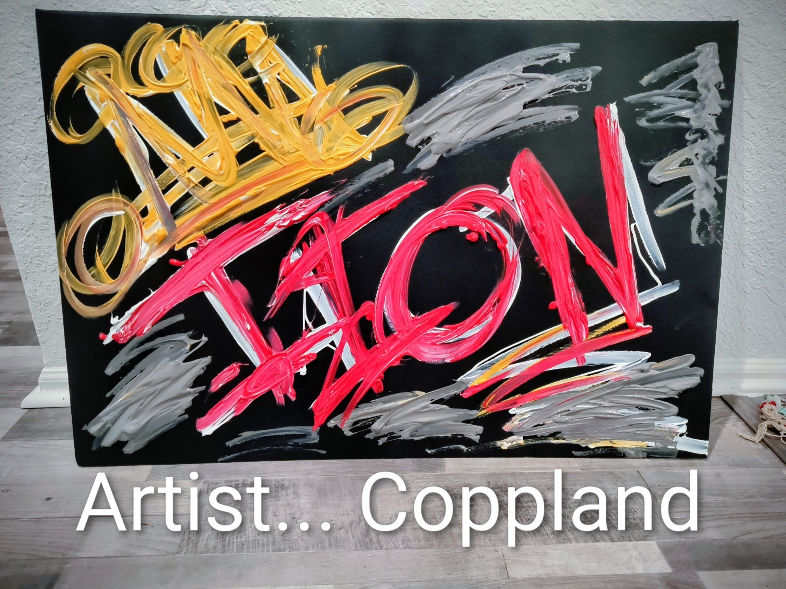 Trey Coppland, ICON Abstract Graffiti Acrylic Painting, 24+36 in, 2026, Signed
