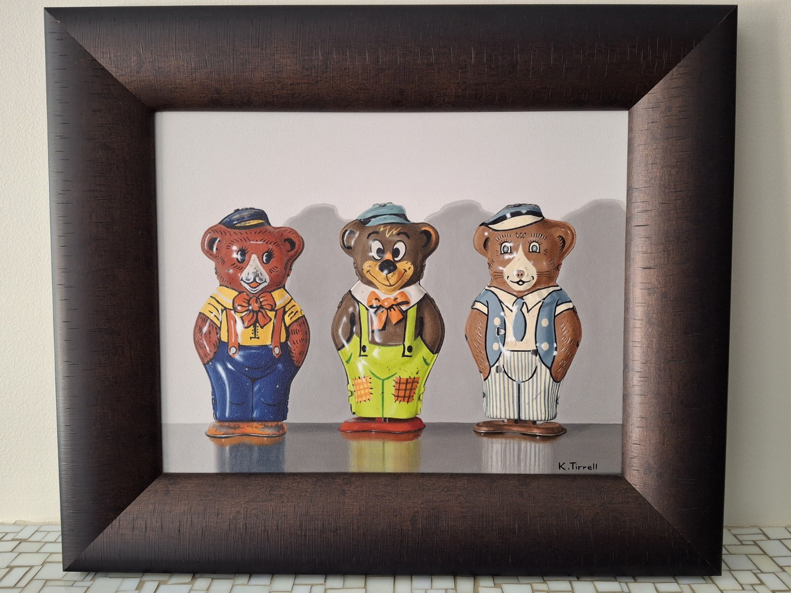 Kari Tirrell 14 X 11 in Acrylic Painting – 3 Toys Bears 2019
