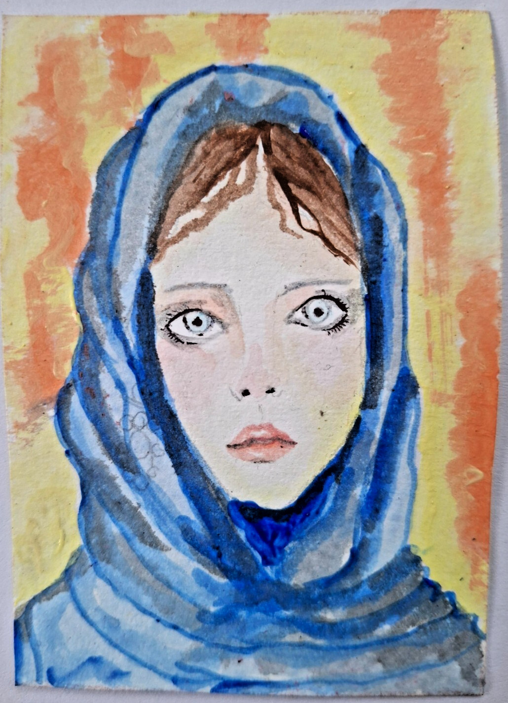 ACEO Art Card WOMAN Modern Painting Miniature Ooak Acrylic Figure Art