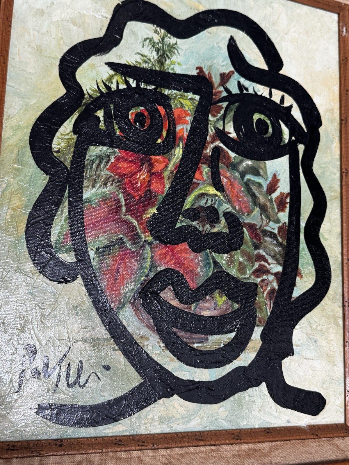 PETER R. KEIL – ORIGINAL FLOWER PAINTING ON CANVAS – FRAMED 19”x22”
