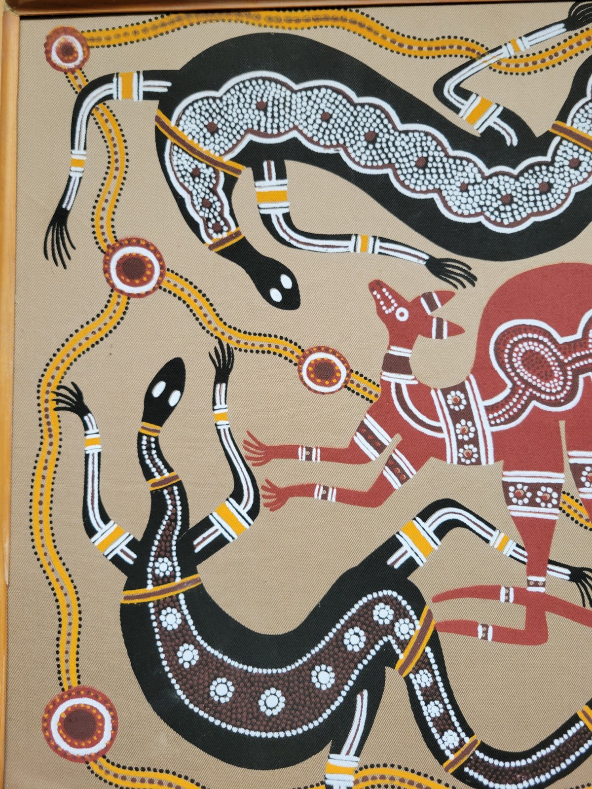 Australian Aboriginal Dot Painting 19.5″ x 23.5” By Michael Pinnole