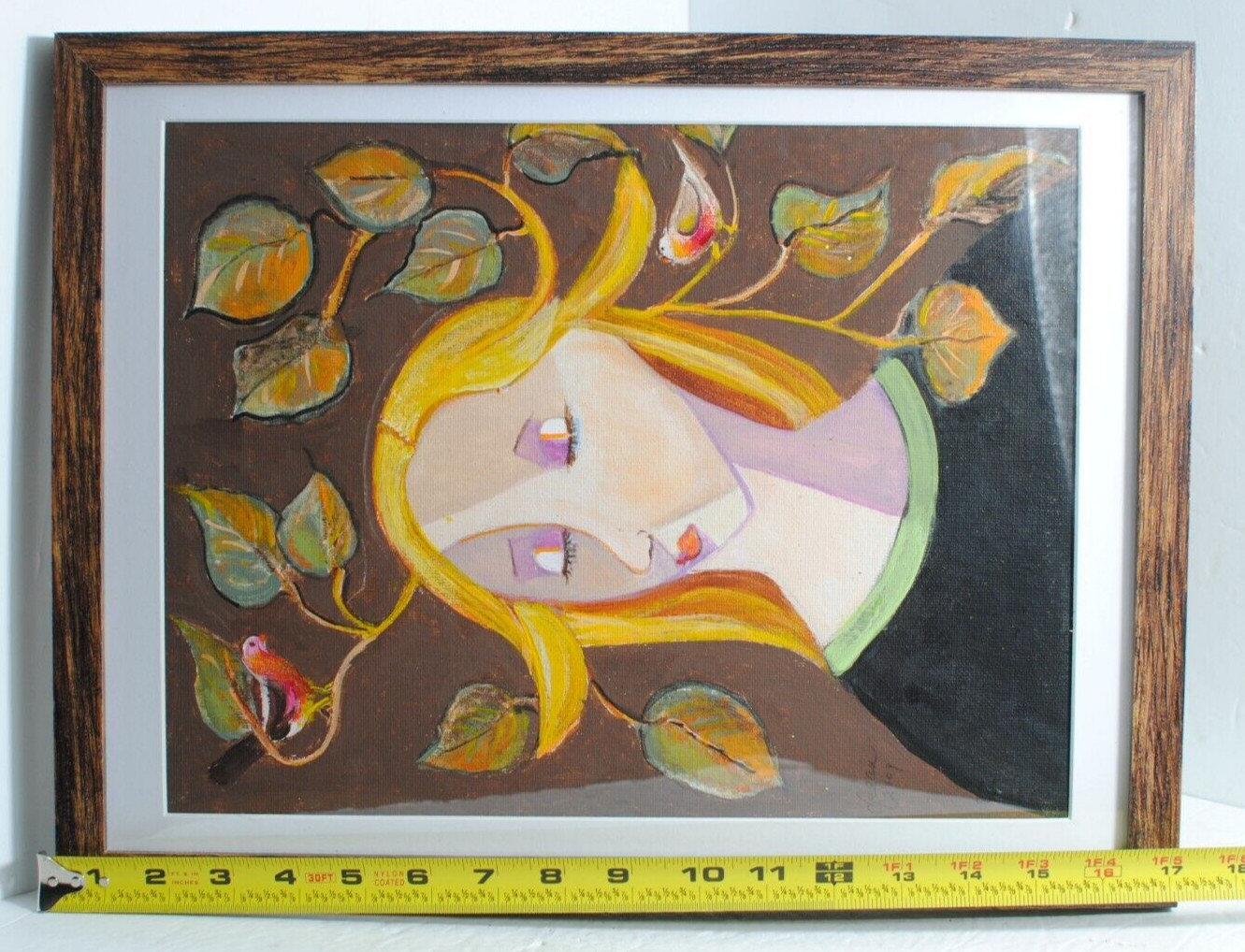 TWEETING THOUGHTS Picasso Cubism Acrylic by Artist Leean Swanson 13 x 17 in»