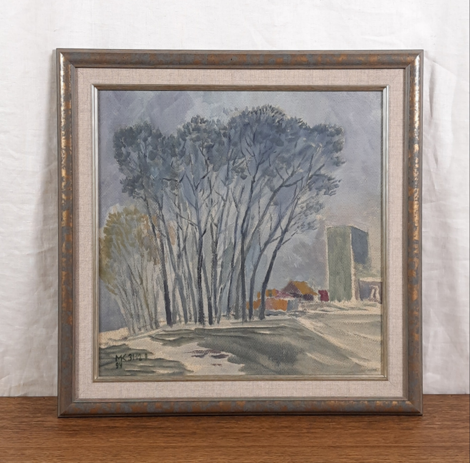 Snow Landscape, Winter Day Painting, Original Oil, Ukrainian Artist Koshel