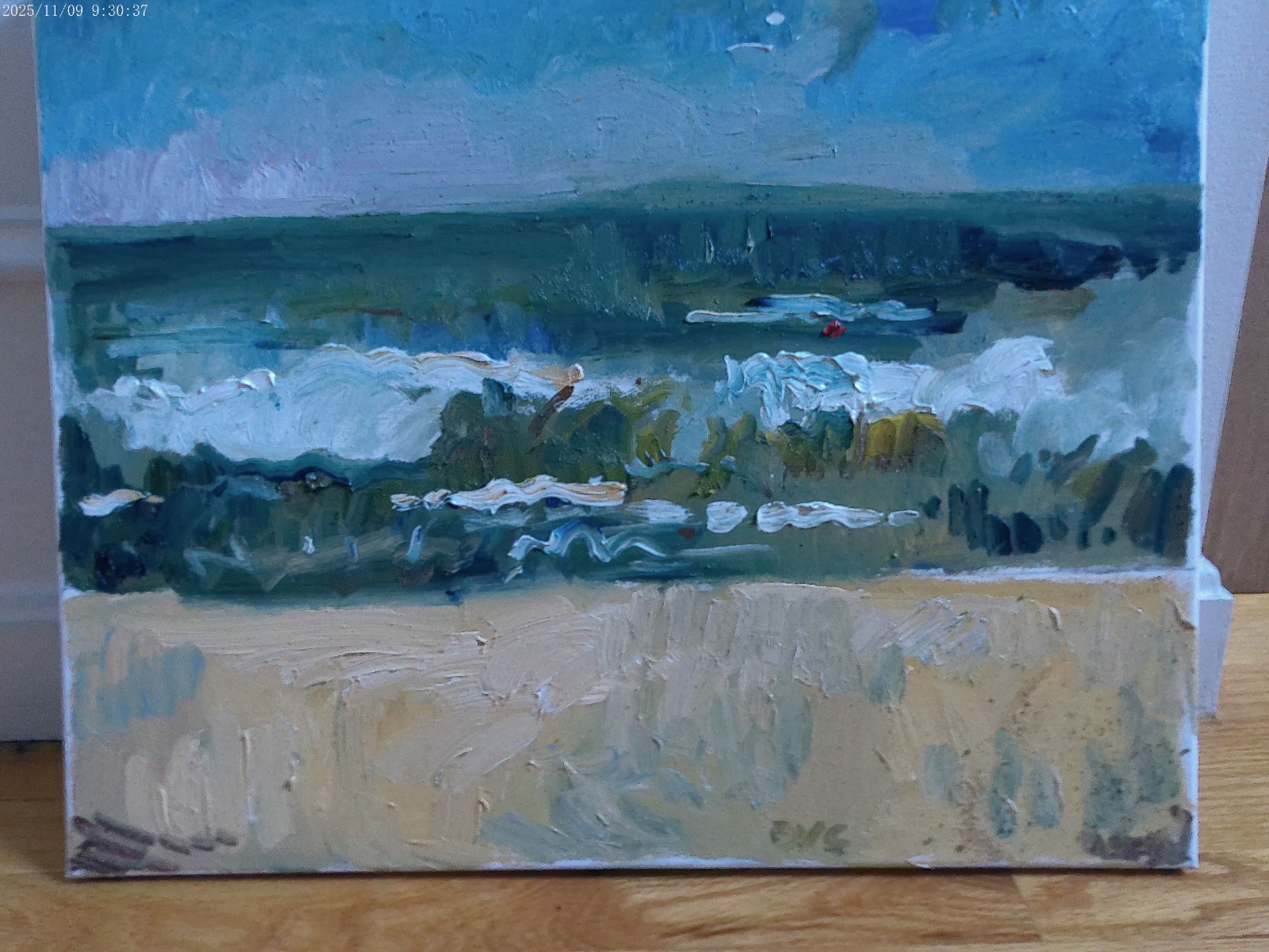 Plein Air Seascape Fauvist Realism Oil Painting Canvas 16″x20″ Original Signed