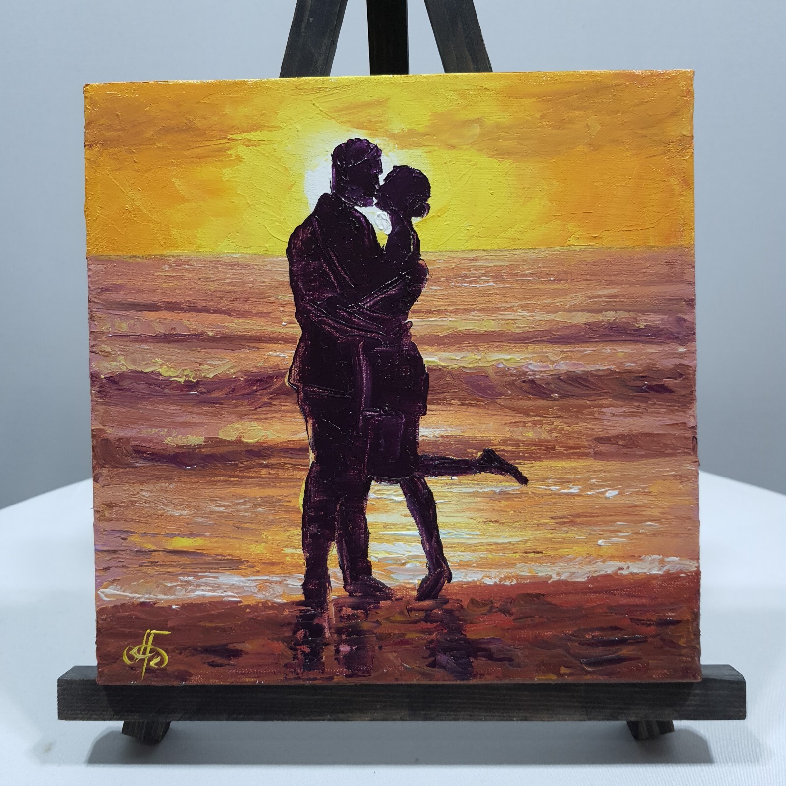 Ukraine Artist Twilight Romance Duet Original Oil Painting Gift Wall Art Decor