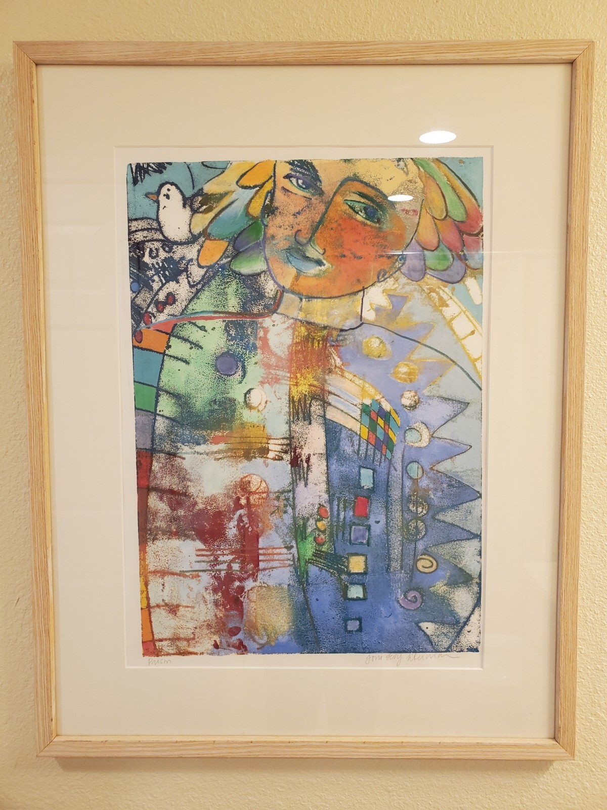 Original monotype. Artist: Joni Levy Liberman. 27″ x 21″. Work title: Prism