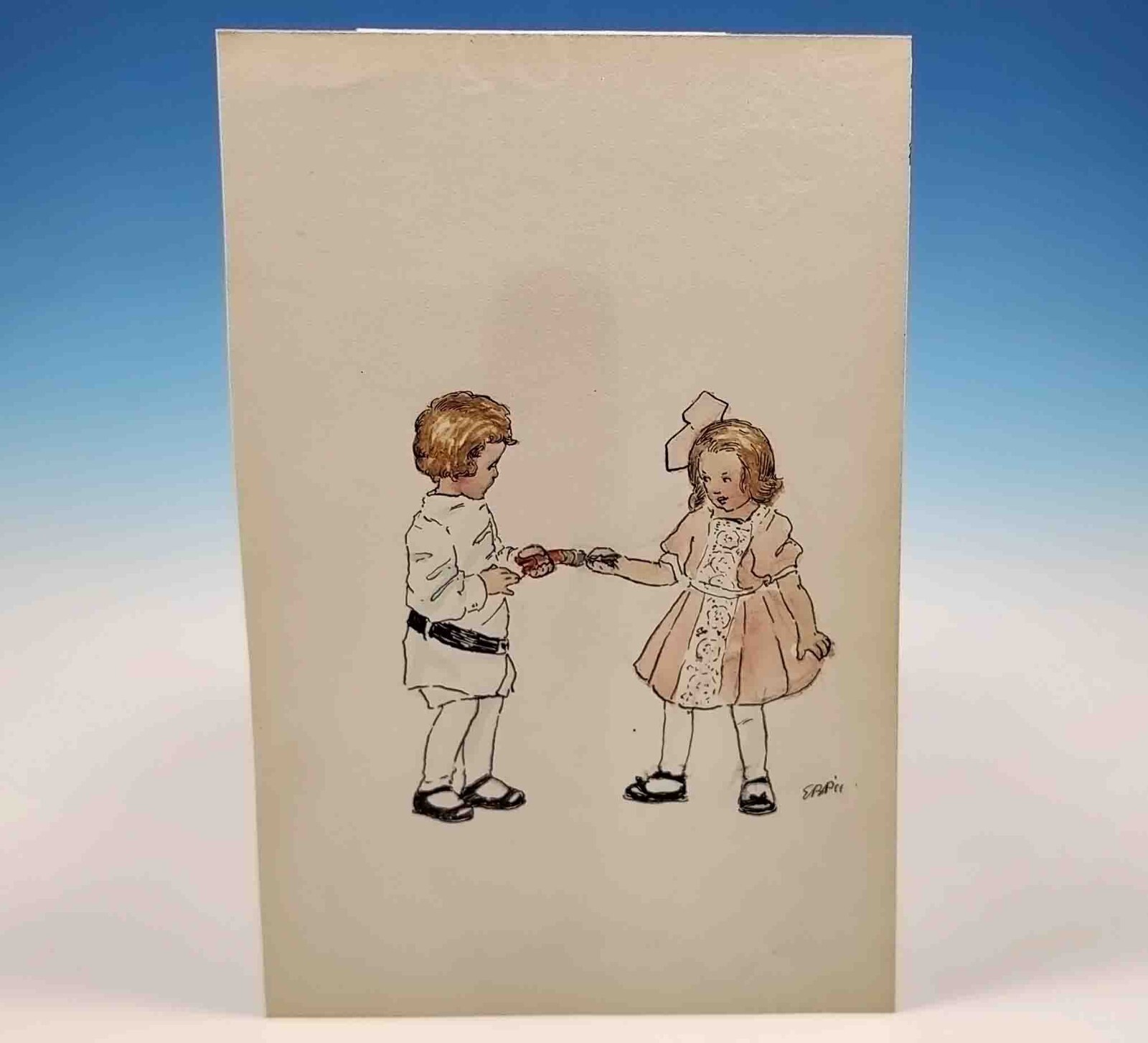 Early Original Edith Ballinger Price Watercolor Painting Illustration Art 1911