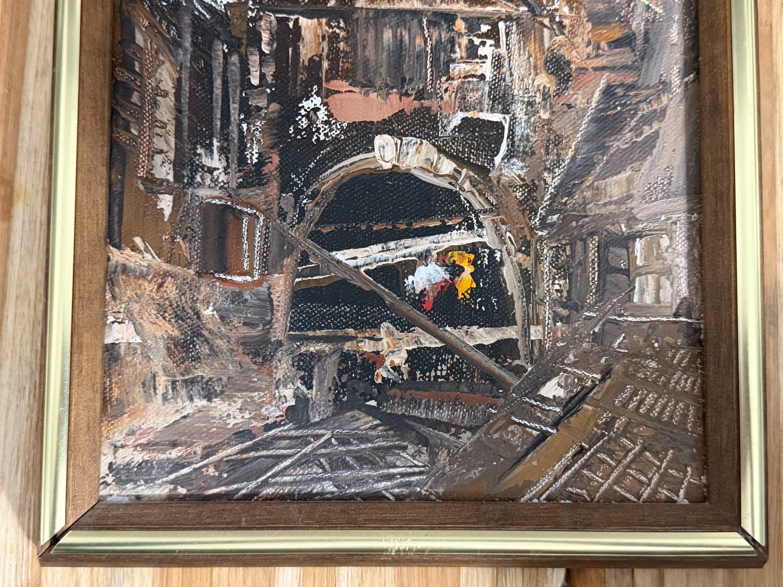MCM Original Framed Oil Painting Signed Trev (Trevor) Lawrence MID CENTURY MODER