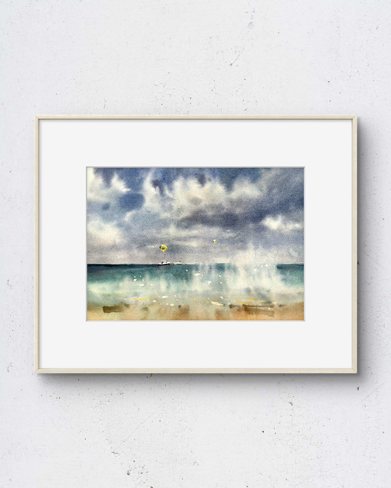 Cancun Seascape 13×9 Mexico Original Watercolor Painting on Paper