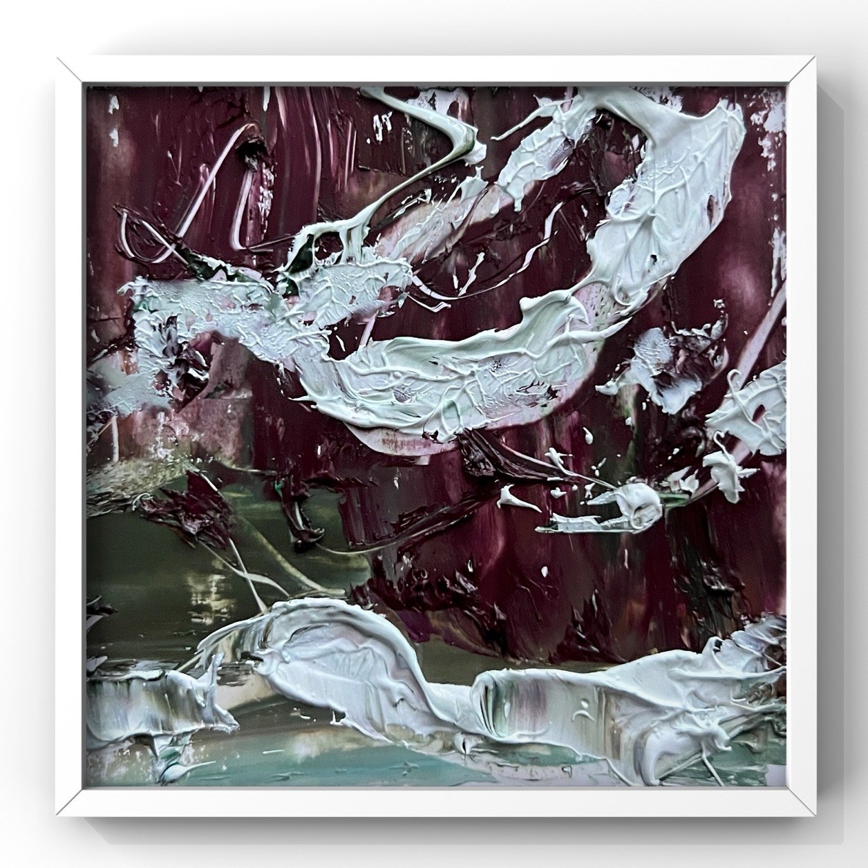 Atlantic Waves Crashing Algarve Shore, Dark Expressive Seascape Art Modern Decor