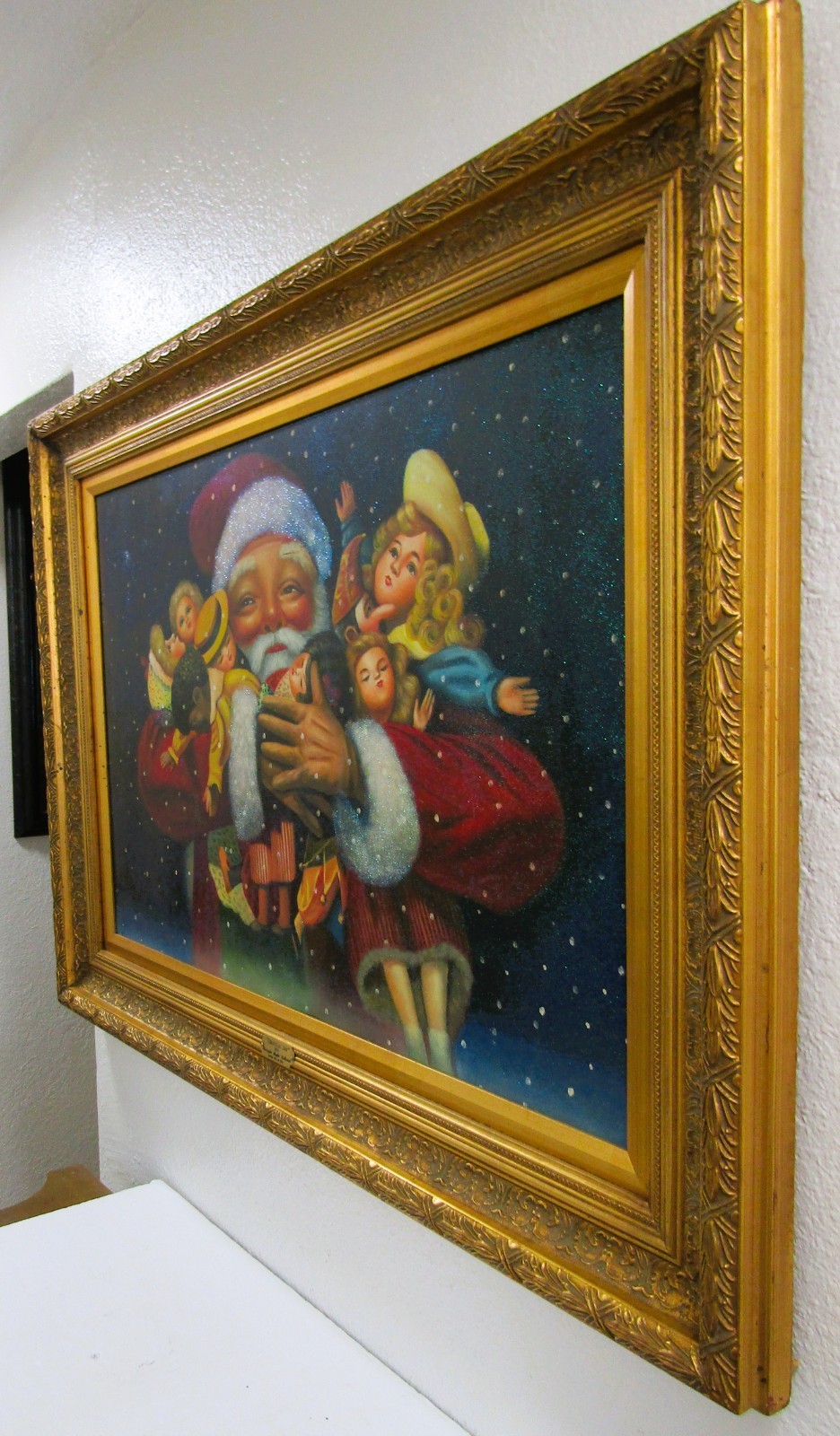 Large Christopher Radko Oil Painting «Christmas Joy» Ltd. Ed. 160/500 Framed COA