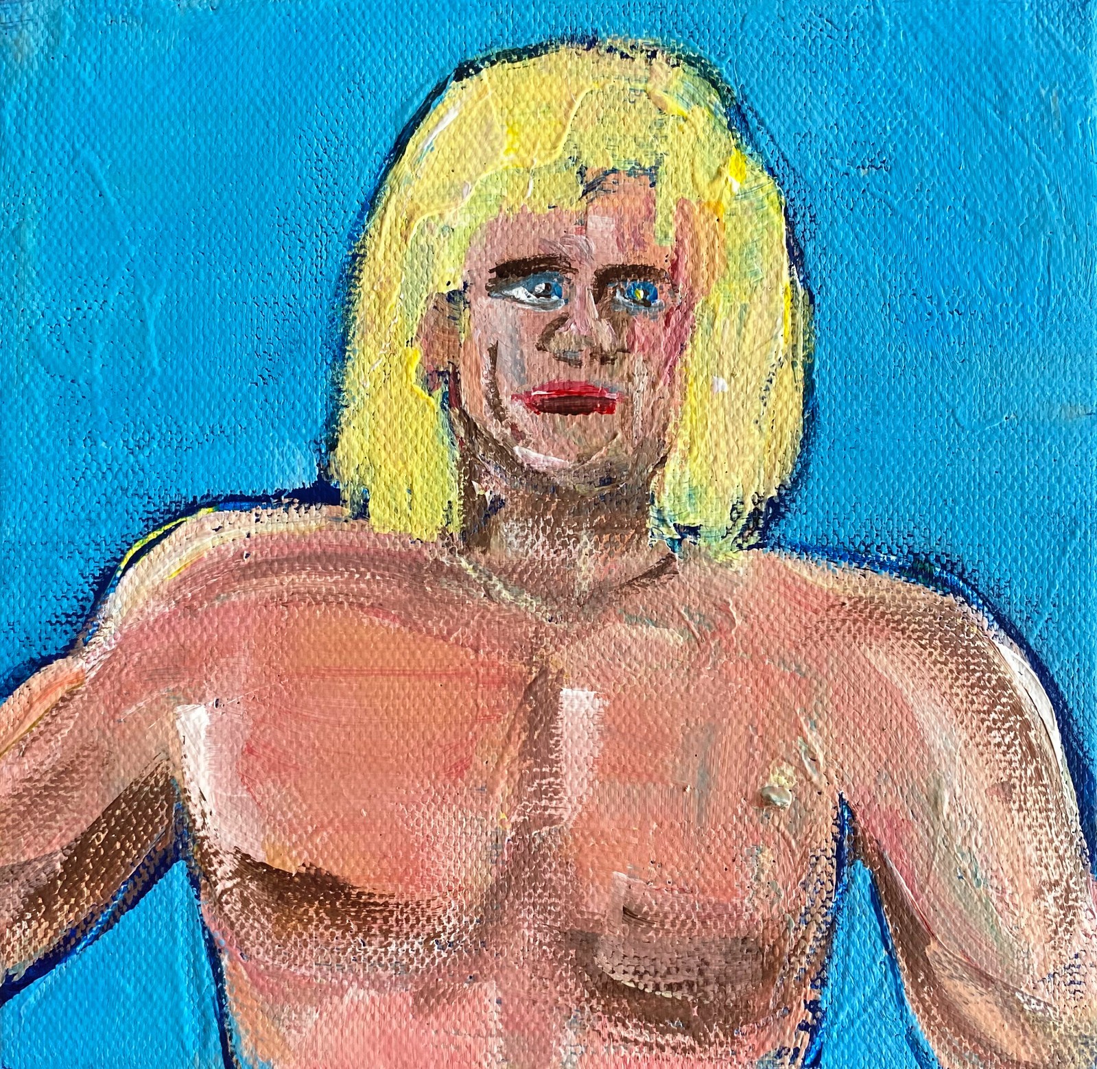 Ric Flair Wrestling Painting Acrylic on Canvas 6×6 Sergio Santos elsantosworld