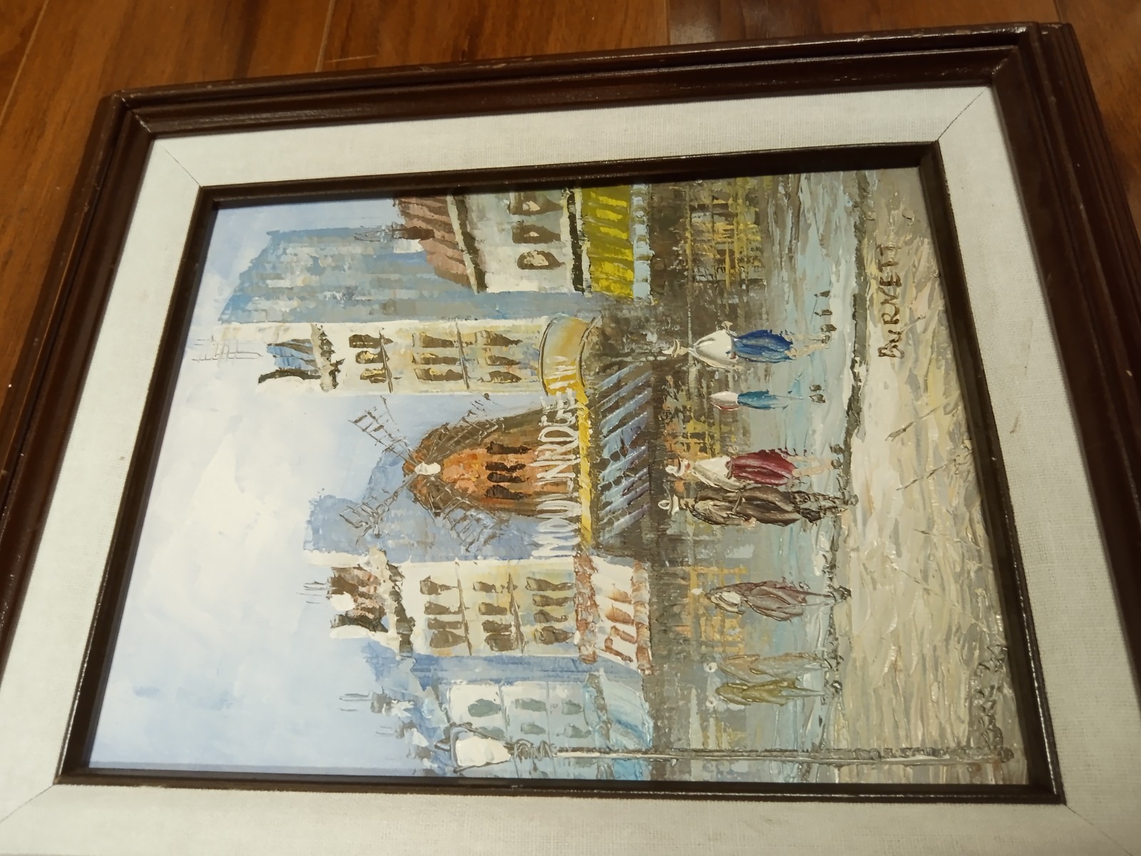 Painting Oil Early 20th century original “Moulin Rouge” by Caroline C. Burnett