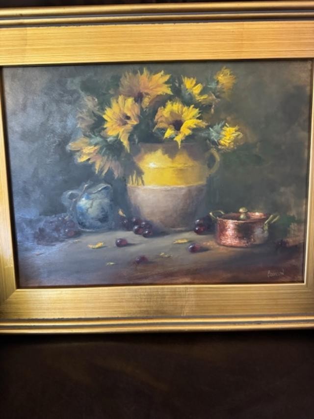 DAISY FLOWERS Oil Painting Art Floral Still Life by lori barrison 20×17