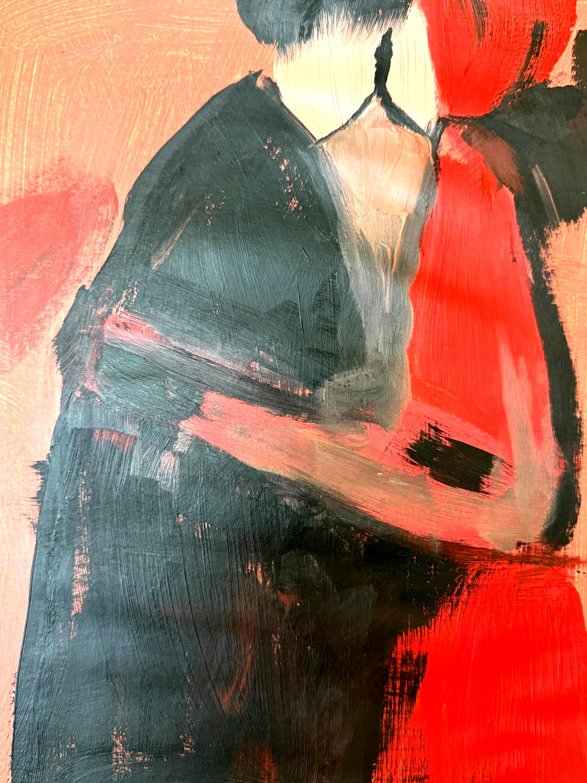 Original 11×14 Expressionist Hand Painted Signed Acrylic Paper Art Whisper in Pi