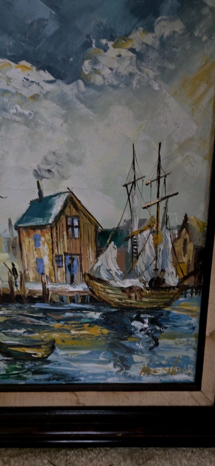 Signed Bernet? Original Oil Painting 23.5X19.5″ Including Frame Art Is 16X11″