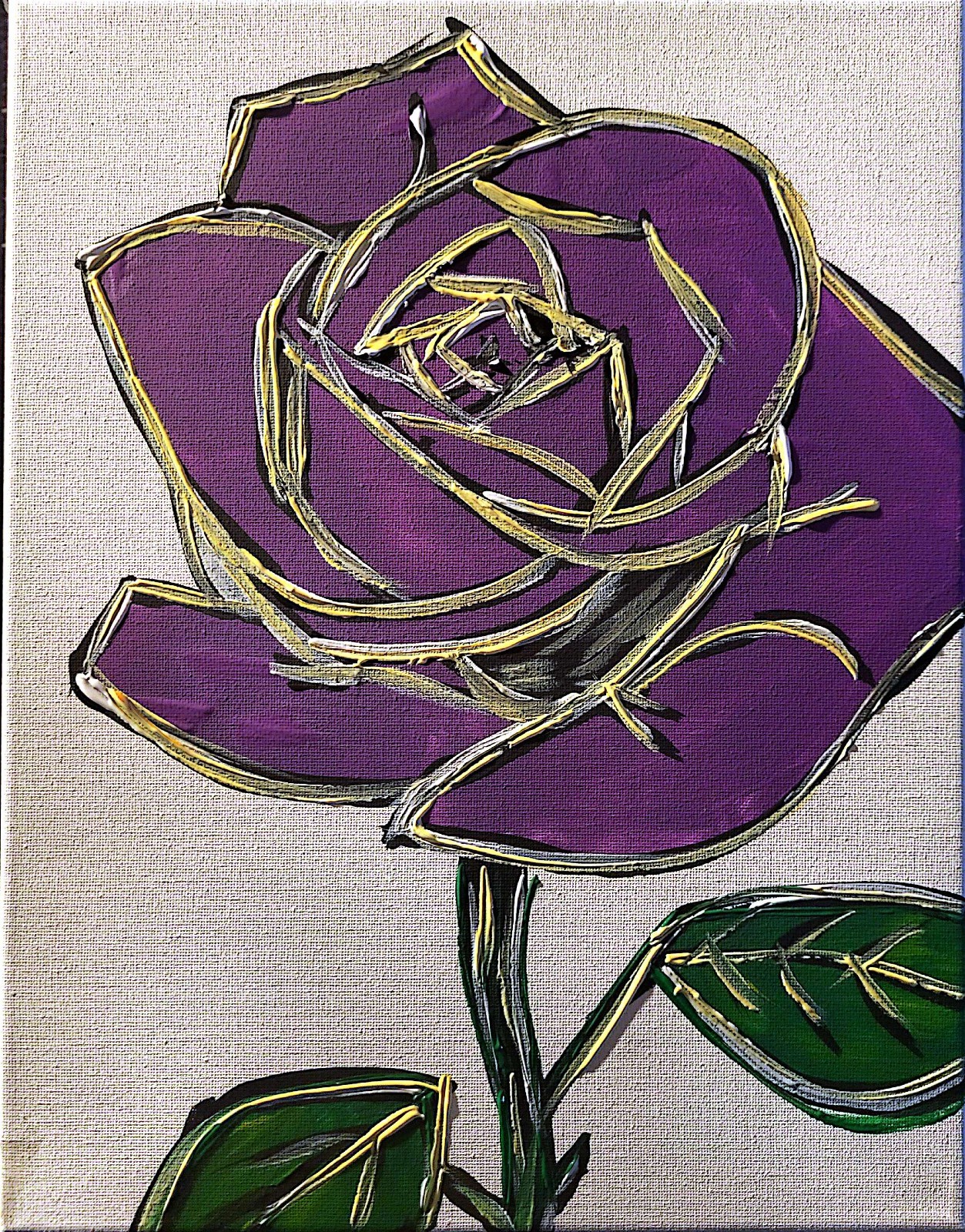 Original Abstract Expressionism 11×14 Rose Handmade Signed Unique Fine Art